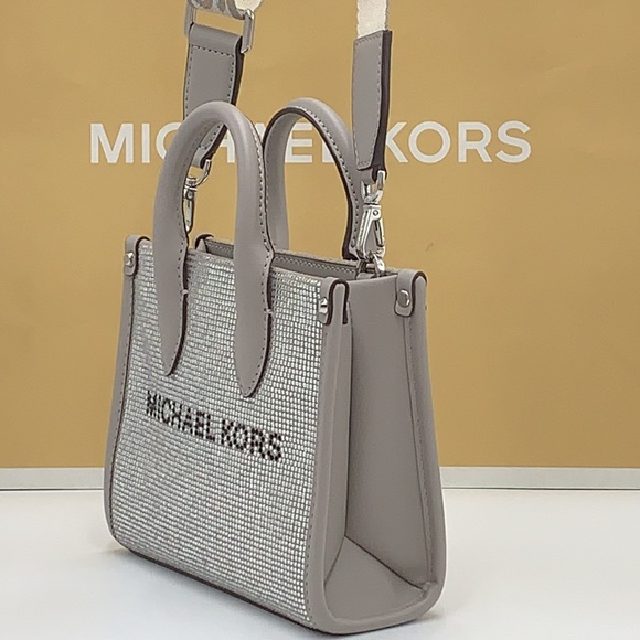 MICHAEL KORS MIRELLA XSMALL SHOPPER CROSSBODY PEARL GREY COLOR - Picture 7 of 16
